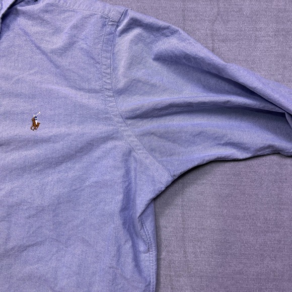 Ralph Lauren Classic Fit Oxford Button Down Shirt Mens 16 1/2 32/33 Blue - Picture 8 of 11